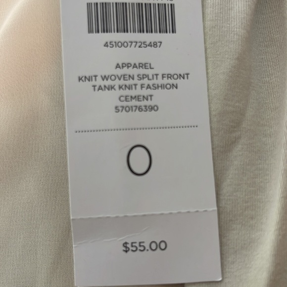 Chicos woven split front tank in color cement sleeveless chicos - Picture 7 of 8